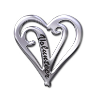 Volunteer Heart Silver Pin